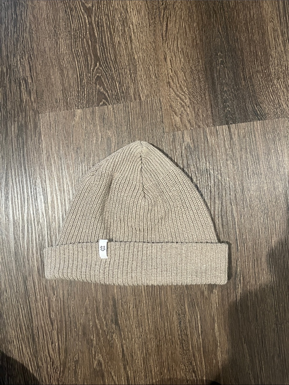 Neutral Knit Cuffed Beanie - Taupe